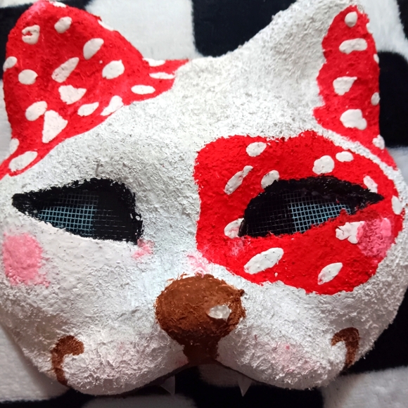Strawberry Therian Kitty Mask - Picture 1 of 9